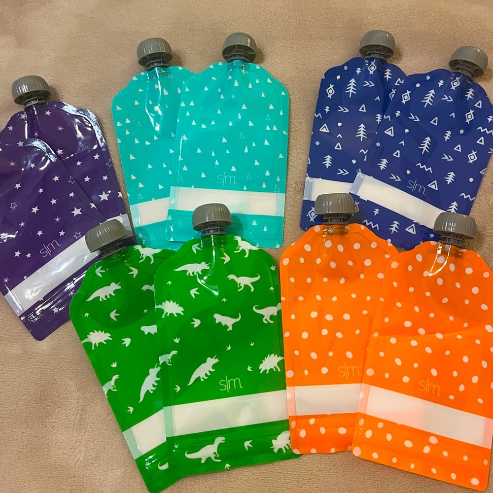 NWOT Set of (10) Simple Modern reusable, sealable 5 oz. pouches.